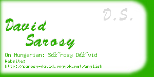 david sarosy business card